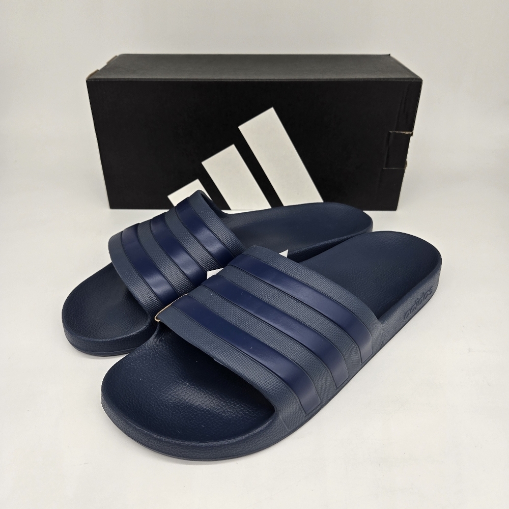 New Adidas Adilette Aqua Stripe Slides Men's Size 9